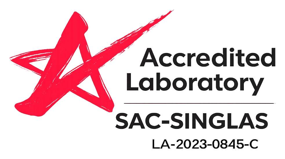 SAC-SINGLAS Accredited Laboratory LA-2023-0845-C, ISO/IEC 17025